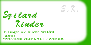 szilard kinder business card
